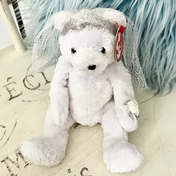TY Beanie Baby, Wedding, Bride, Bear, Vintage, 2002, Nice Condition - Picture 2 of 12